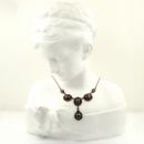 # Vintage garnet necklace w/4 oval cabouchons Victorian style