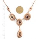 # Vintage garnet necklace w/4 oval cabouchons Victorian style