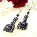 Bohemian garnet earrings in Art-Déco style w/14ct gold wires