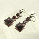 Bohemian garnet earrings in Art-Déco style w/14ct gold wires