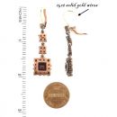 Bohemian garnet earrings in Art-Déco style w/14ct gold wires