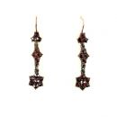 Cute Bohemian garnet cascade earrings