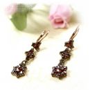 Cute Bohemian garnet cascade earrings