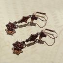 Cute Bohemian garnet cascade earrings