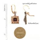 Bohemian garnet earrings Art Deco style w/14ct goldwires