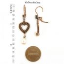 Bohemian garnet hearts & pearls earrings