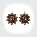 Vintage garnet star earrings in Victorian style