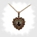Vintage garnet heart pendant necklace (5000) in Victorian style *L