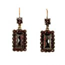 Vintage garnet rectangular earrings Auf der Messe verkauft