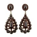 Extraordinary Vintage Garnet Drop Earrings w/14ct gold studs in Victorian style