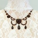 ##ÄHNLICH##  Stunning Vintage garnet heart festoon necklace Victorian style