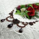##ÄHNLICH##  Stunning Vintage garnet heart festoon necklace Victorian style