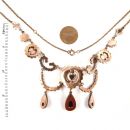##ÄHNLICH##  Stunning Vintage garnet heart festoon necklace Victorian style