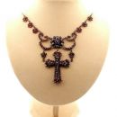 For Debbie only :  garnet festoon cross necklace in Victorian style