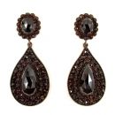 Vintage garnet fac earrings w/14ct gold studs Victorian style //L