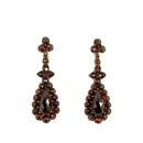 Vintage garnet drop earrings w/14ct gold studs