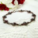 #Vintage bracelet w/ oval cabouchon garnets in Victorian style