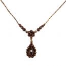 Cute garnet drop necklace in Victorian style