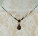 Cute garnet drop necklace in Victorian style