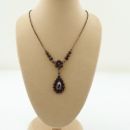 Cute garnet drop necklace in Victorian style