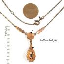 Cute garnet drop necklace in Victorian style