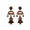 Gorgeous Vintage garnet festoon earrings w/14ct gold wires in Victorian style