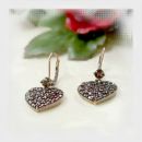 Original Bohemian dangling garnet heart earrings