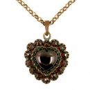 Old Vintage garnet heart locket in Victorian style