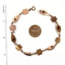 Vintage garnet flower bracelet //L