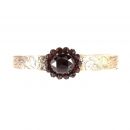 Vintage oval garnet bangle in Victorian style