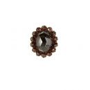 Vintage garnet oval facetted ring in Victorian style