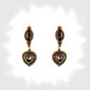 # Vintage garnet heart earrings Victorian style