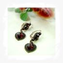 # Vintage garnet heart earrings Victorian style