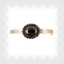 Vintage garnet bangle w/big oval cab stone Victorian style