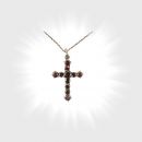 Lovely Vintage garnet cross pendant in Victorian style