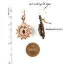 Bohemian garnet earrings w/14ctgold wire