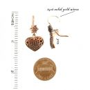 Bohemian garnet heart earrings w/14ctgold wire