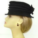 Garnet heart facetted earrings w/14ct gold studs in Victorian style