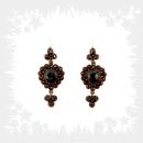 Vintage garnet heart facet earrings w/14ct gold wires Victorian style