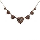 Original Bohemian seven garnet hearts necklace    EPK061