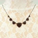 Original Bohemian seven garnet hearts necklace    EPK061