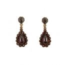 Vintage garnet earrings w/14ct gold studs Victorian style