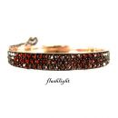 Vintage garnet three rows bangle in Victorian style