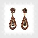Vintage garnet earrings w/14ct gold studs Victorian style