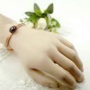 # Vintage garnet bangle with an oval center stone