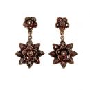 Vintage garnet star earrings w/14ct gold studs Victorian style