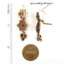 Vintage garnet stars&hearts earrings w/14ct gold wires Victorian style