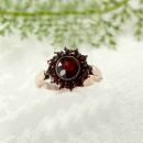 #Cute round Bohemian garnet ring