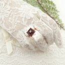 Square Bohemian garnet ring in Art Deco style