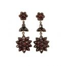 Vintage garnet earrings w/14ct gold studs Victorian style